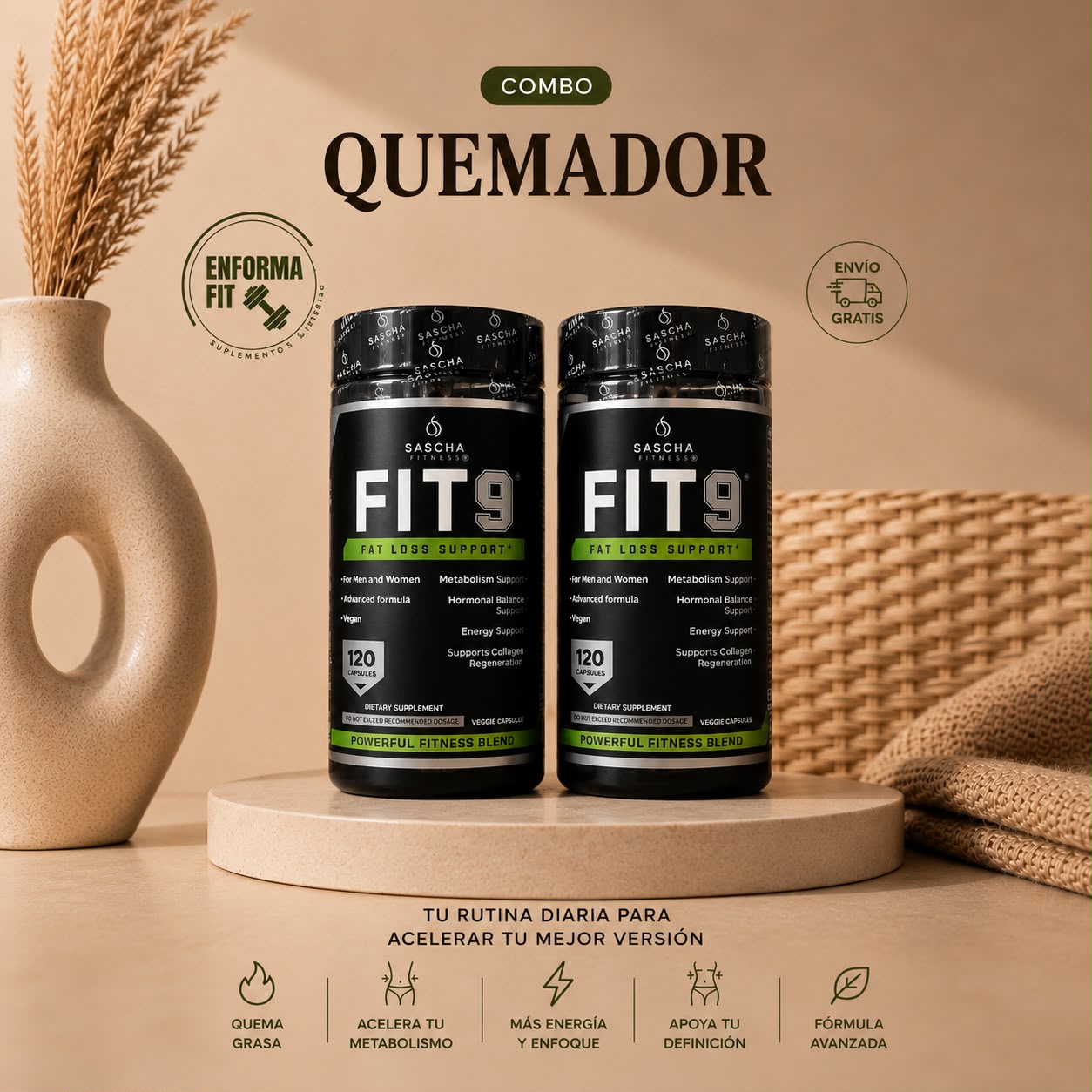 Combo Quemador Sascha Fitness: 2 Fit9 Fat Loss